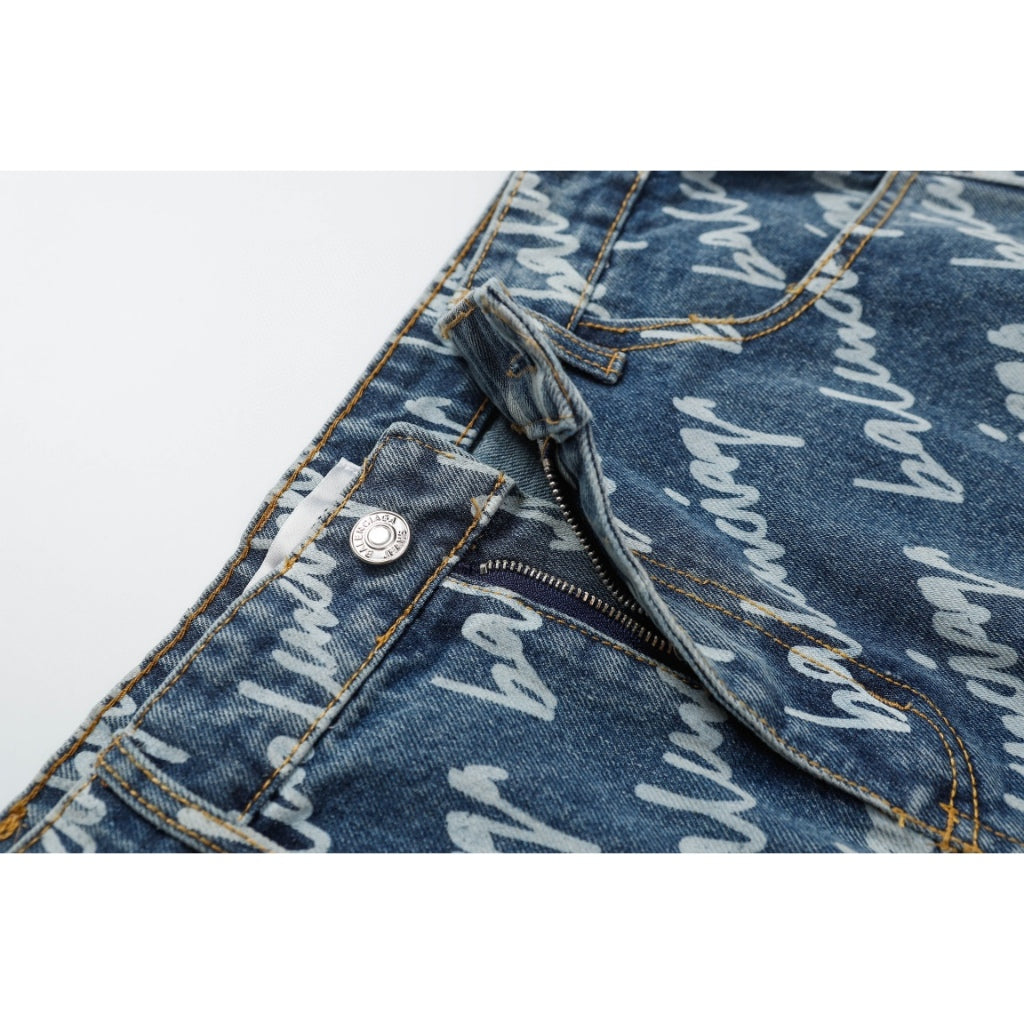 Pantaloni Balenciaga Jeans Logobrand Albastru