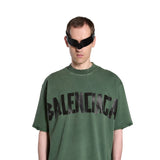 Tricou Balenciaga Tape Type Logo Verde