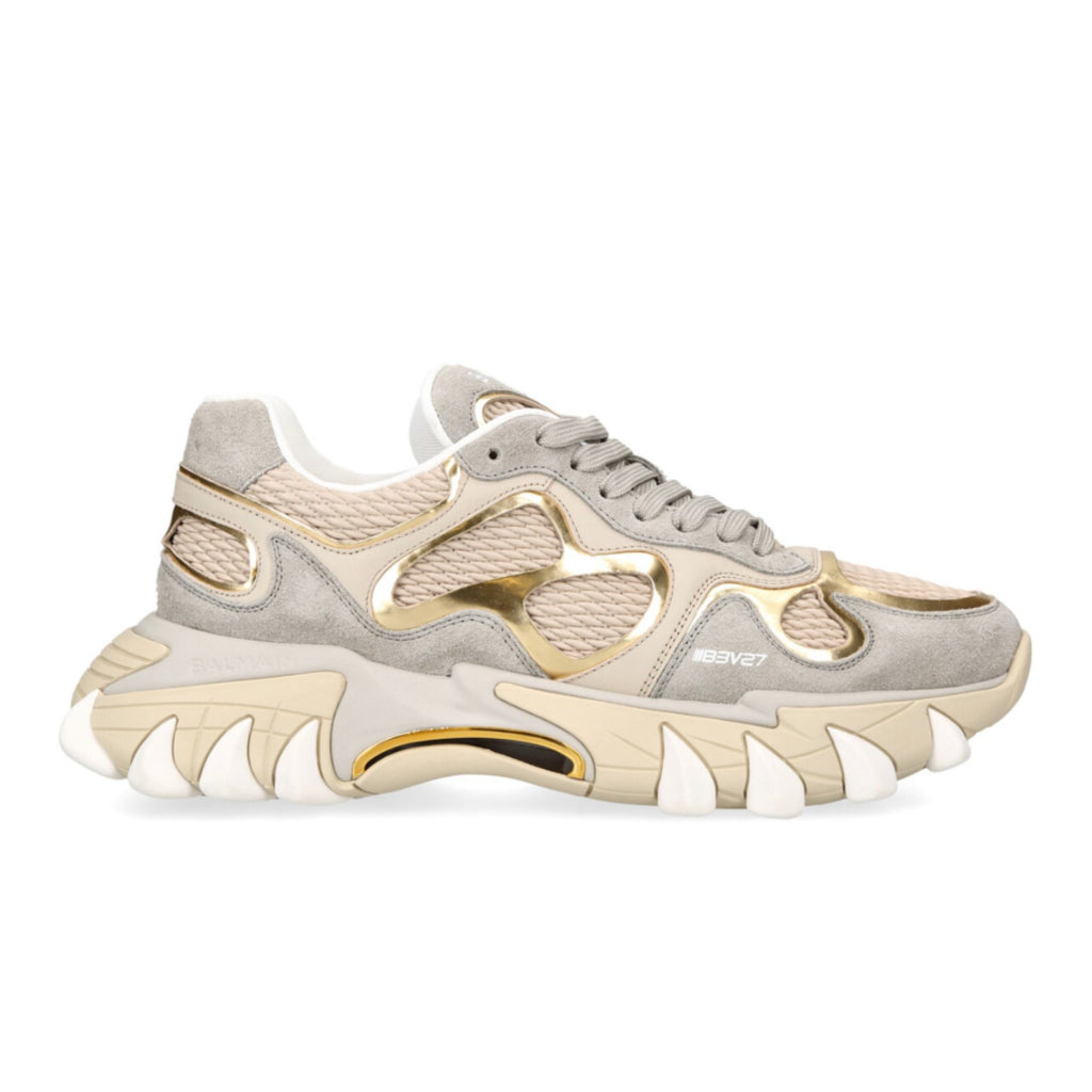 Tênis Balmain B-East Sneaker Low Gold Biege