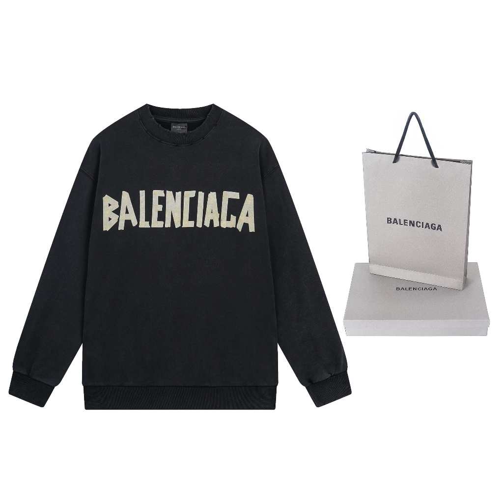 Bluză Balenciaga Moletom Tape Type Neagră