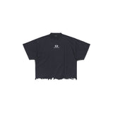 Tricou Balenciaga Logo Cropped Neagră